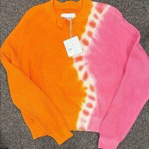 PistolaOrange and Pink Tie-Dye Sweater